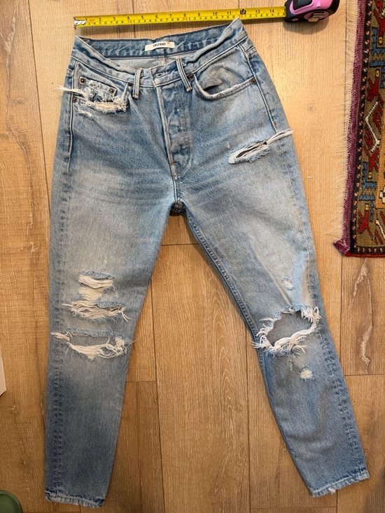 GRLFRND Other - GRLFRND Light Blue Distressed Slim Straight Jeans